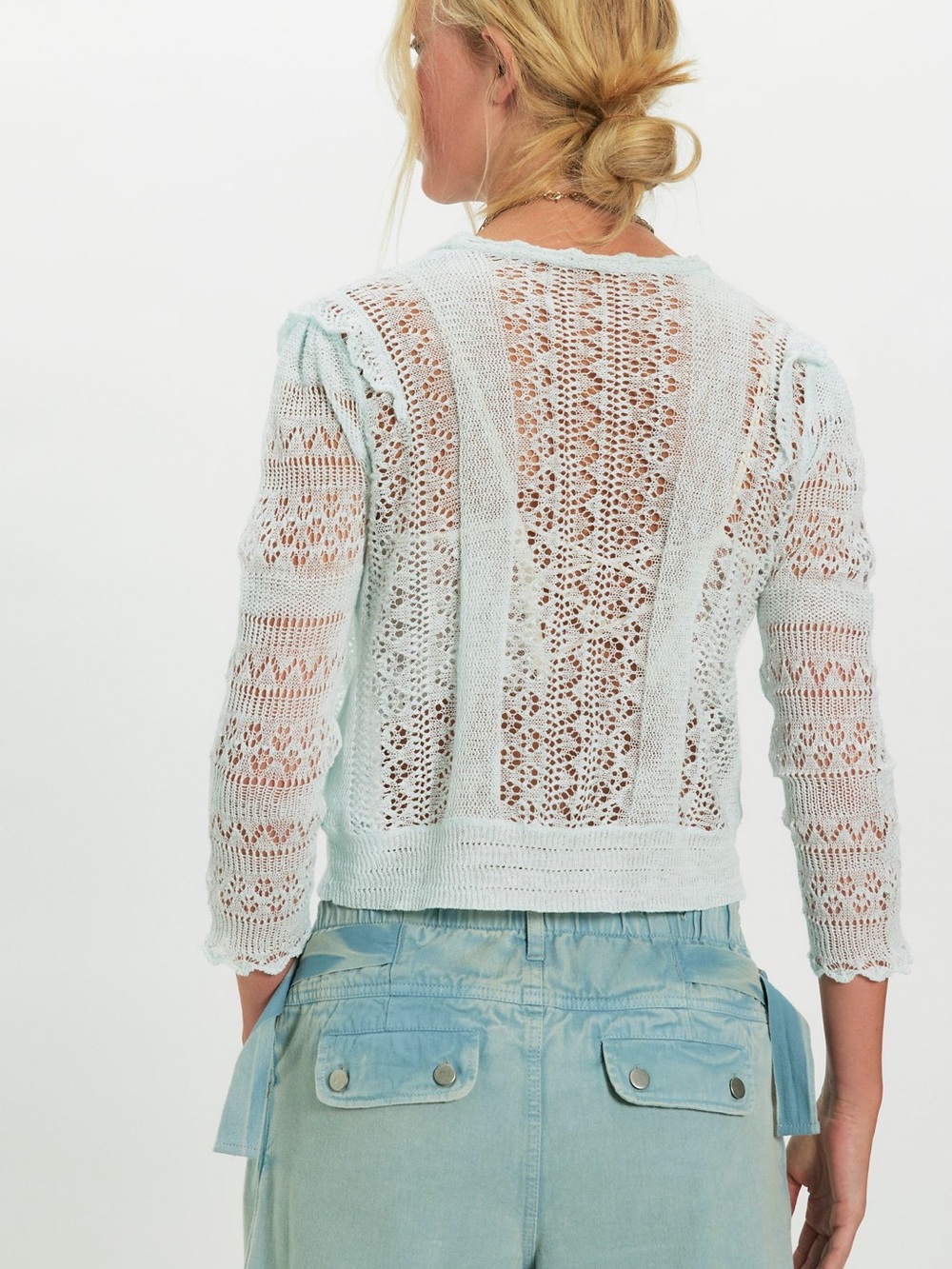 Free People Serendipity Knit Cardi in Ice Castle - Picture 3 of 10